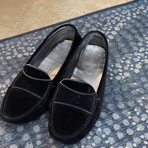 Tod's Black Suede Slip-On Shoes 9.5
